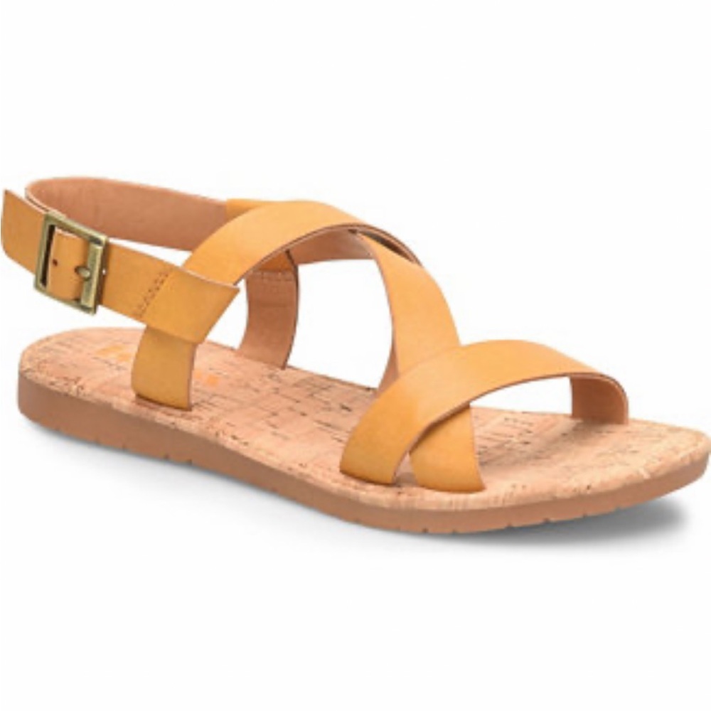 Korks by Kork-Ease Tan Leather Strappy Wedge Sandals Size 9 M Q39707 Comfort
